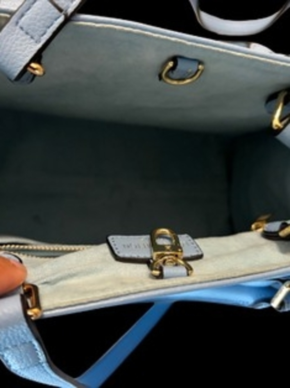 Blue Tote with Pastel Monogram Accents - Picture 4 of 5